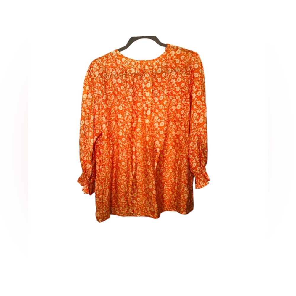Grand & Greene Orange Floral Women's Top - Picture 2 of 9